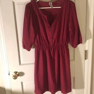 Magenta long sleeve dress